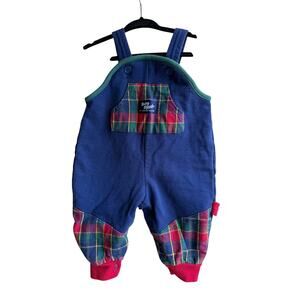 Vintage OshKosh B’gosh Vestbak Plaid Blue Overalls 3–6 Mos Made in USA